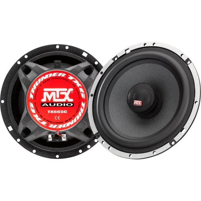 MTX TX665C 16.5cm 2-way coaxial speakers 90W RMS 4O aluminum chassis neodymium tweeter silk dome coil TSV TIL