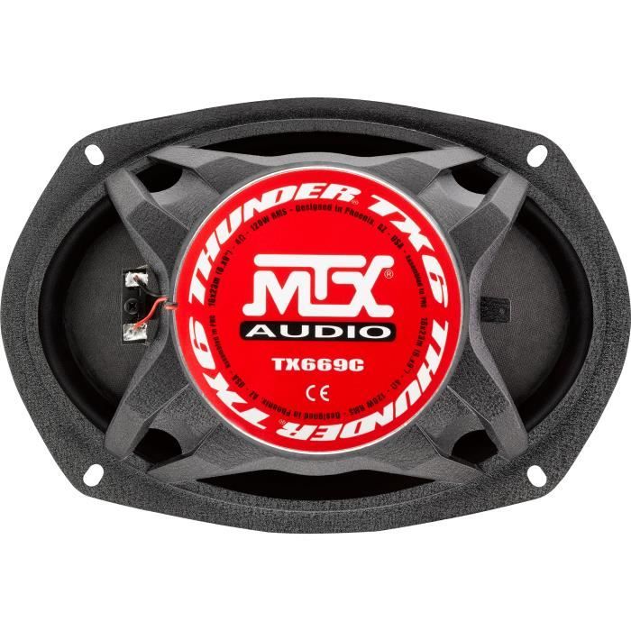 MTX TX669C Coaxial speakers 16x23cm 6x9 2-way 120W RMS 4O aluminum chassis neodymium tweeter silk dome coil TSV TIL