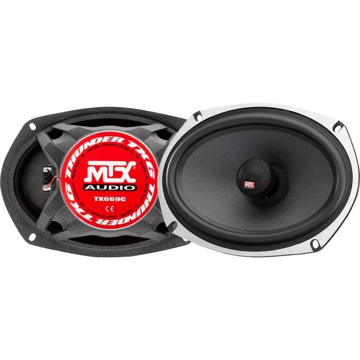 MTX TX669C Coaxial speakers 16x23cm 6x9 2-way 120W RMS 4O aluminum chassis neodymium tweeter silk dome coil TSV TIL