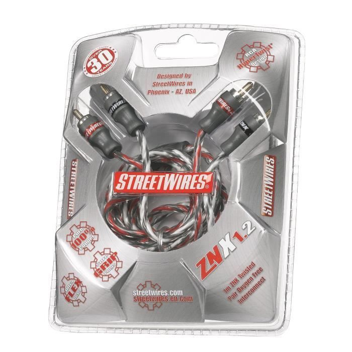 RCA Cable 1 meter - MTX AUDIO - ZNX1.2 - ZeroNoise Stereo 100% - HyperTwist UltraFlex Copper balanced anti-interference