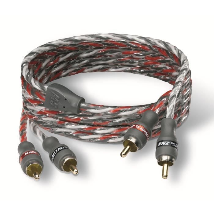 RCA Cable 1 meter - MTX AUDIO - ZNX1.2 - ZeroNoise Stereo 100% - HyperTwist UltraFlex Copper balanced anti-interference