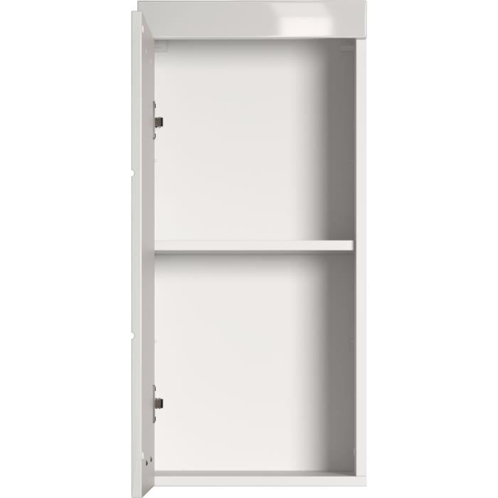AMANDA high bathroom storage unit - 1 door - White - L 37 x D 23 x H 77 cm