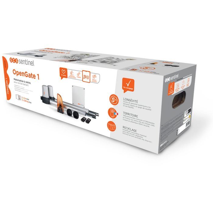 24V motorization with cylinders for swing gate - OpenGate 1 - SCS SENTINEL