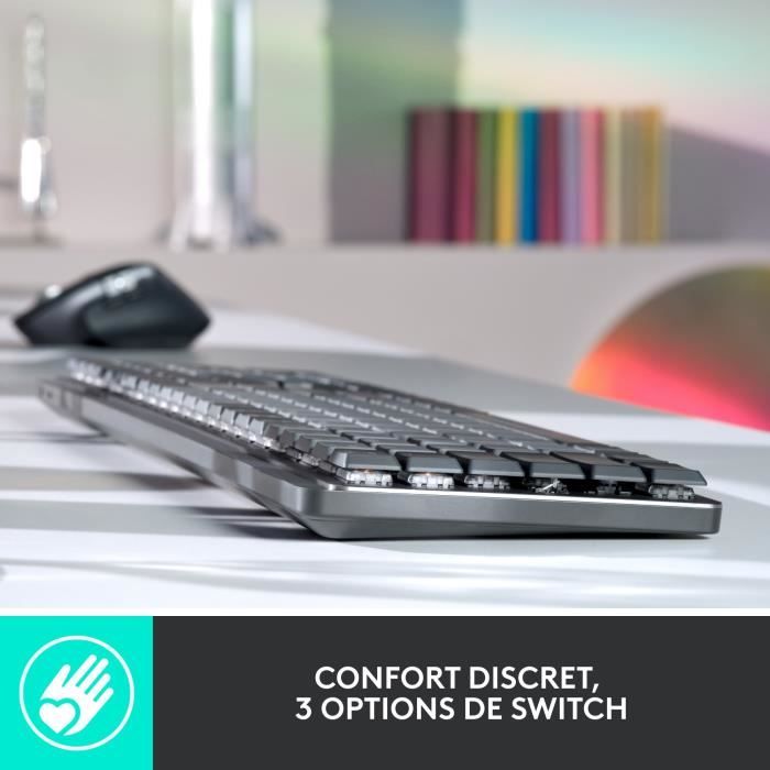 Logitech - Wireless Keyboard - MX - Mechanical - Performance Backlit - Graphite