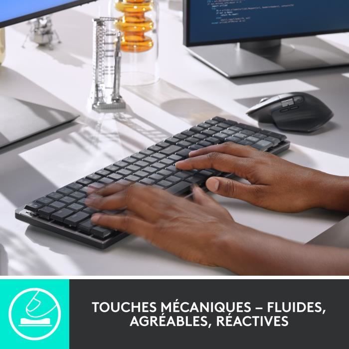 Logitech - Wireless Keyboard - MX - Mechanical - Performance Backlit - Graphite