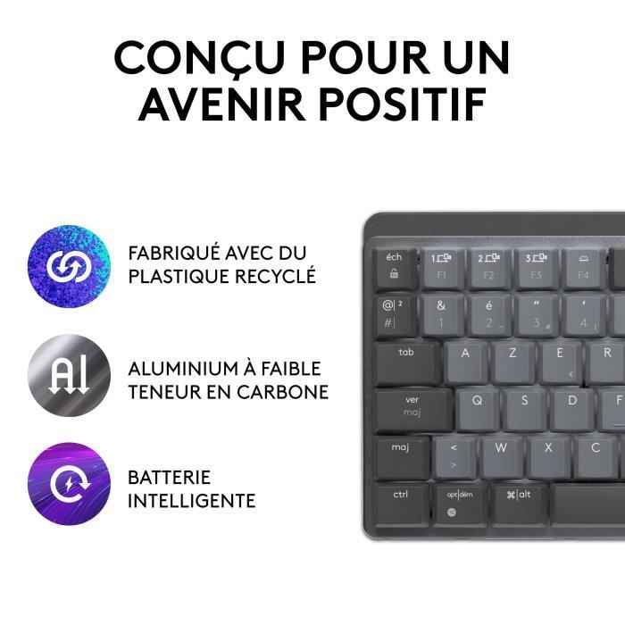 Logitech - Wireless Keyboard - MX Mini - Mechanical - Performance Backlit - Graphite