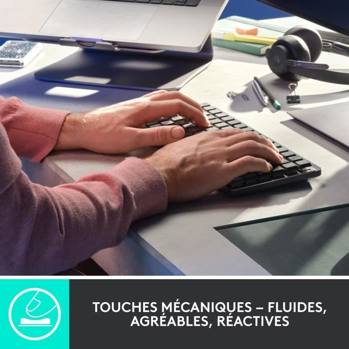 Logitech - Wireless Keyboard - MX Mini - Mechanical - Performance Backlit - Graphite