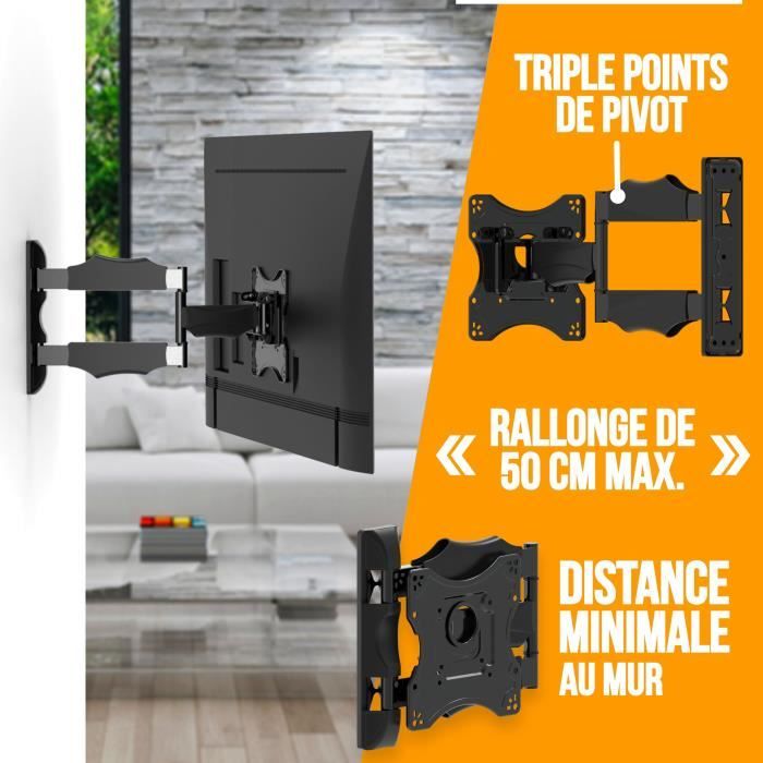 NANOOK Full Motion Tilt TV Wall Mount Bracket for 19-43 Inch TVs - Wall Mount for LCD, LED, QLED and OLED TVs