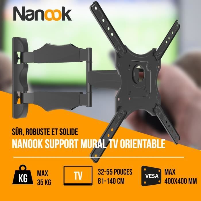 NANOOK TV Wall Mount for 32-55 Inch TVs - Tilt - Wall Mount for LCD, LED, QLED and OLED TVs