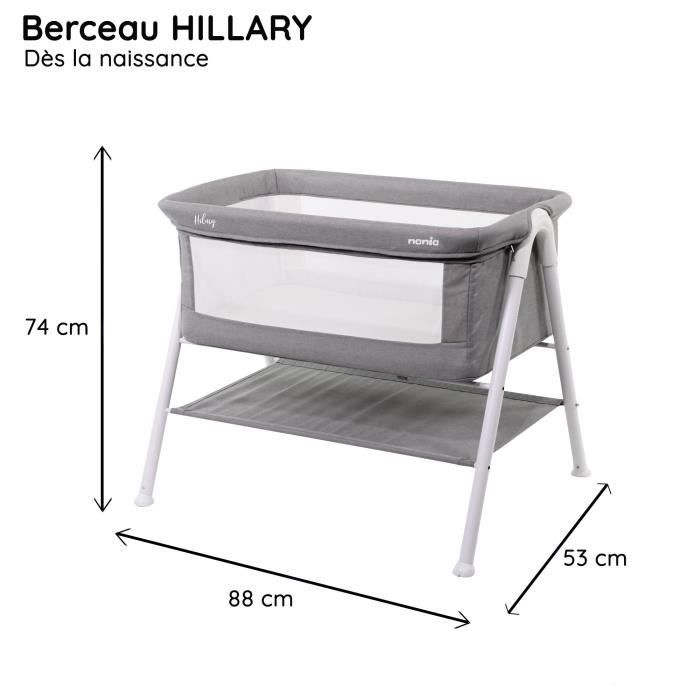 NANIA HILLARY baby cradle - From birth - 9 Kg max - 3cm thick mattress included - Storage space under the cradle