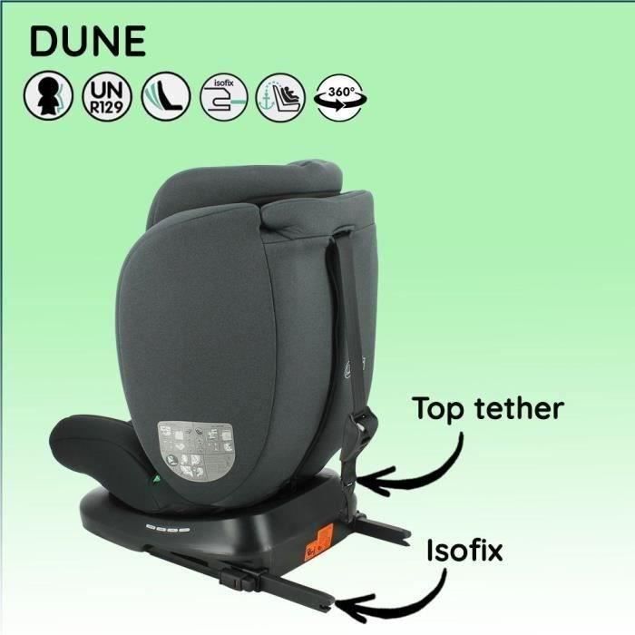 Isofix car seat NANIA DUNE 40-150 cm R129  0 to 10 years  Rear facing 40-105 cm  Adjustable headrest  Reclining  Swiveling