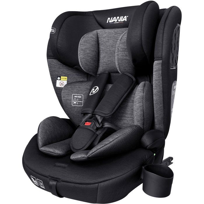 Isofix car seat - NANIA - MILANO - Group 1/2/3 - I-size - With reducer - Black