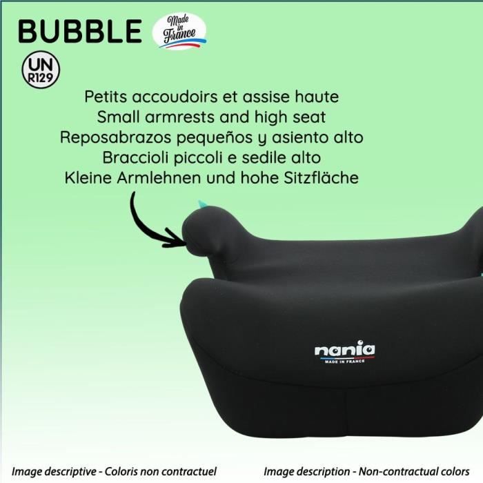 Booster car seat - NANIA - Bubblefix - Group 3 - Isofix - I-Size - 126-150 cm - Black