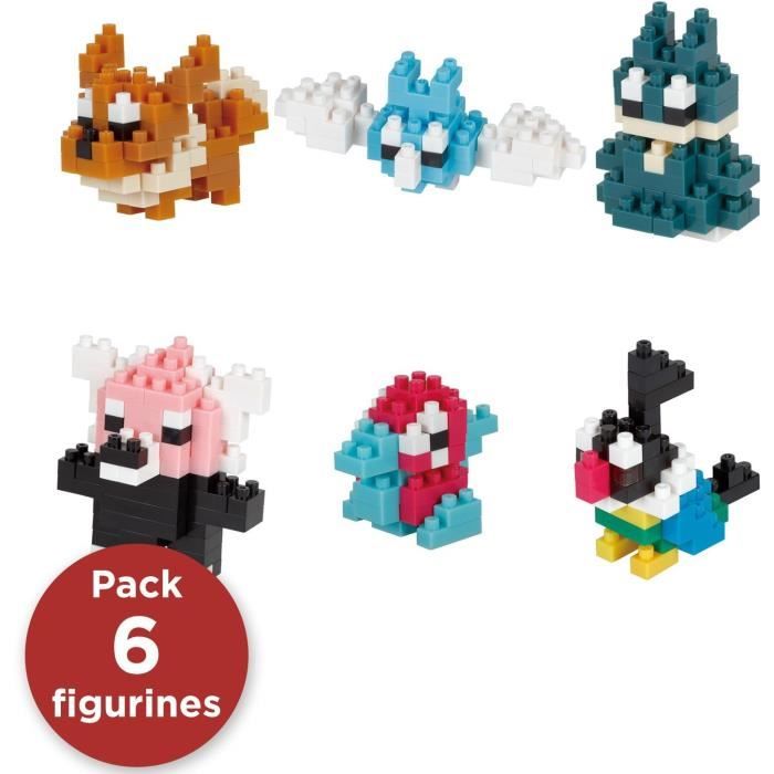 6-Piece Brick Figure Set - BANDAI - NANOBLOCK - Normal Type Pokémon Pack