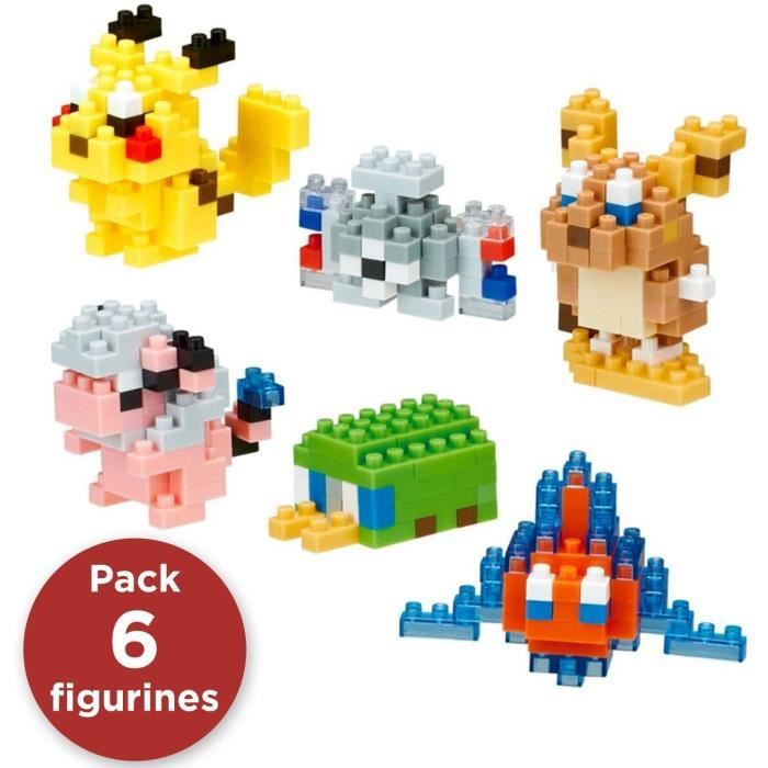6-Piece Brick Figure Set - BANDAI - NANOBLOCK - Electric Pokémon Pack