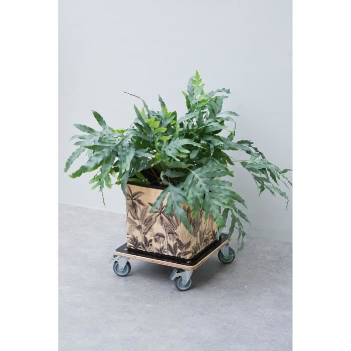 Nature Square plant trolley 38x38 cm black wood 446407