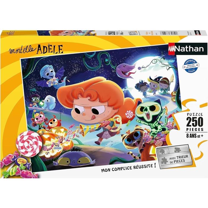 Puzzle - NATHAN - Halloween with Mortelle Adele - 250 pieces - 49 x 36 cm - Ages 6 and up