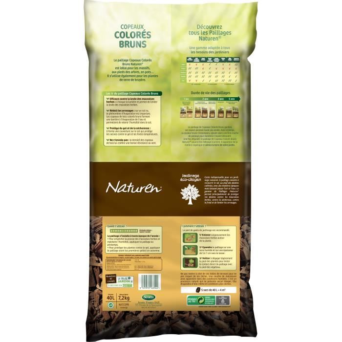 Naturen brown colored shavings - 40L