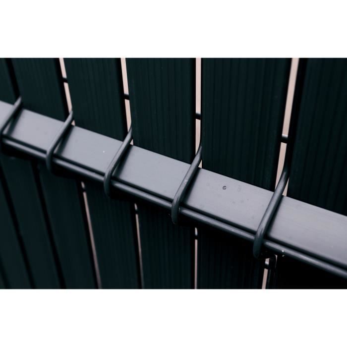Privacy screen slat kit - NATURE - For rigid fence panel - 4/5 privacy - 1.225 x 2.50 m - Black