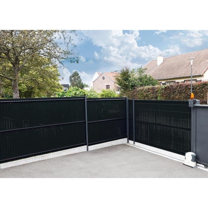 Privacy screen slat kit - NATURE - For rigid fence panel - 4/5 privacy - 1.225 x 2.50 m - Black