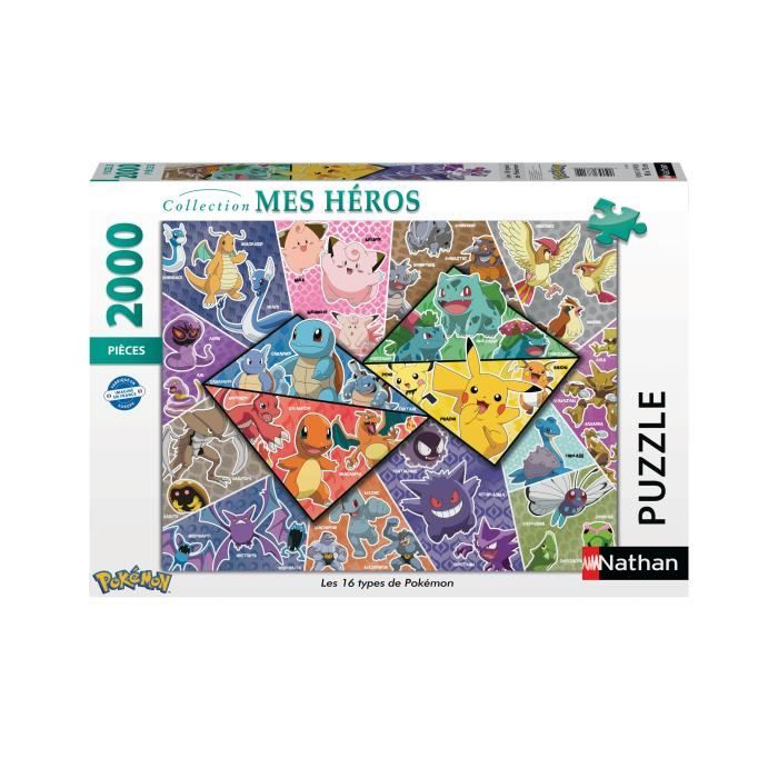 Nathan-POKEMON-Puzzle 2000 pieces - The 16 types of Pokémon-4005556873142-Ages 14 and over