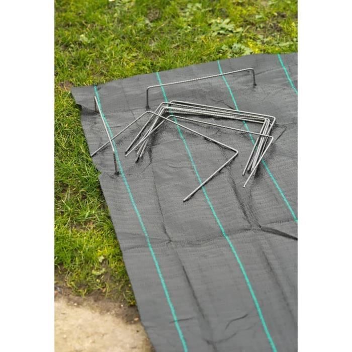 NATURE Set of 10 metal clips for fixing to the ground - Ø 4 mm / H 20 x 25 cm
