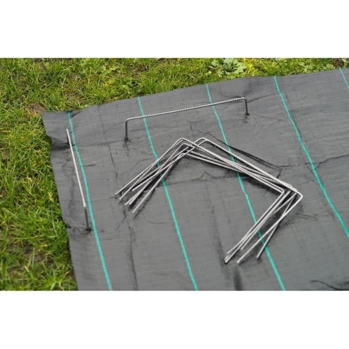 NATURE Set of 10 metal clips for fixing to the ground - Ø 4 mm / H 20 x 25 cm