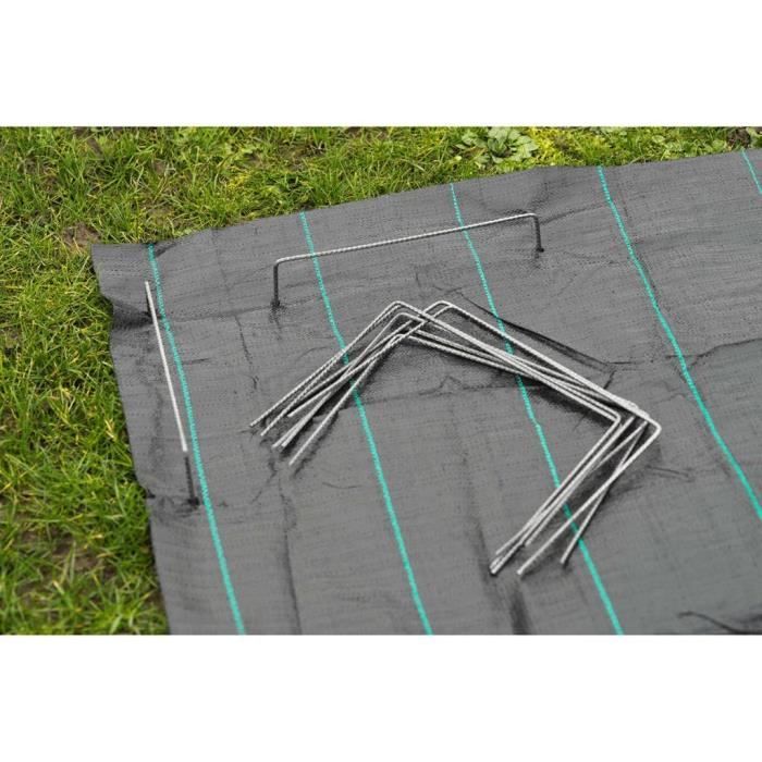 NATURE Set of 10 metal clips for fixing to the ground - Ø 4 mm / H 20 x 25 cm
