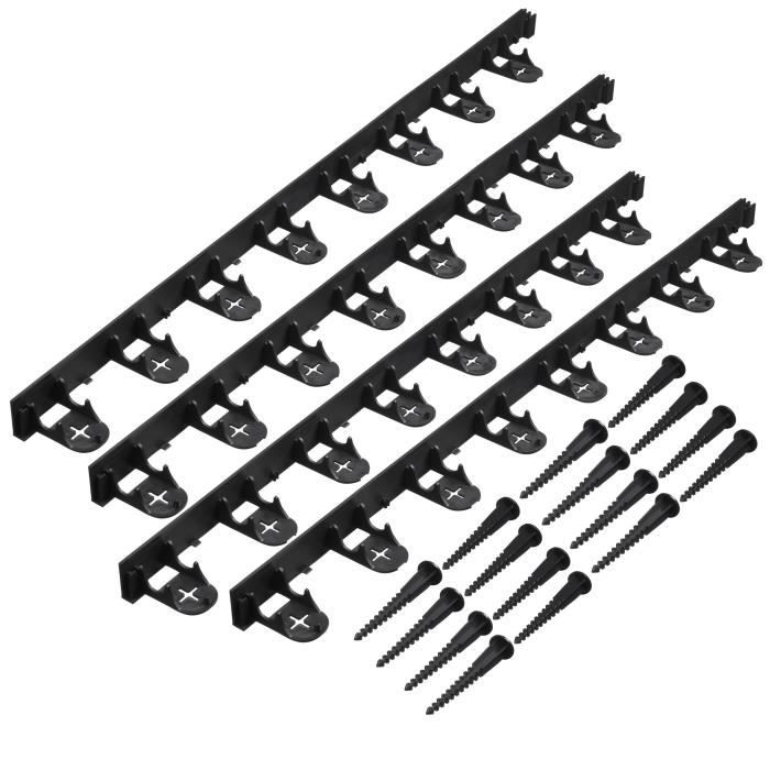NATURE Polypropylene and polyethylene turf trim - 16 anchors - H 4,5 x (4 x L100) cm - Black