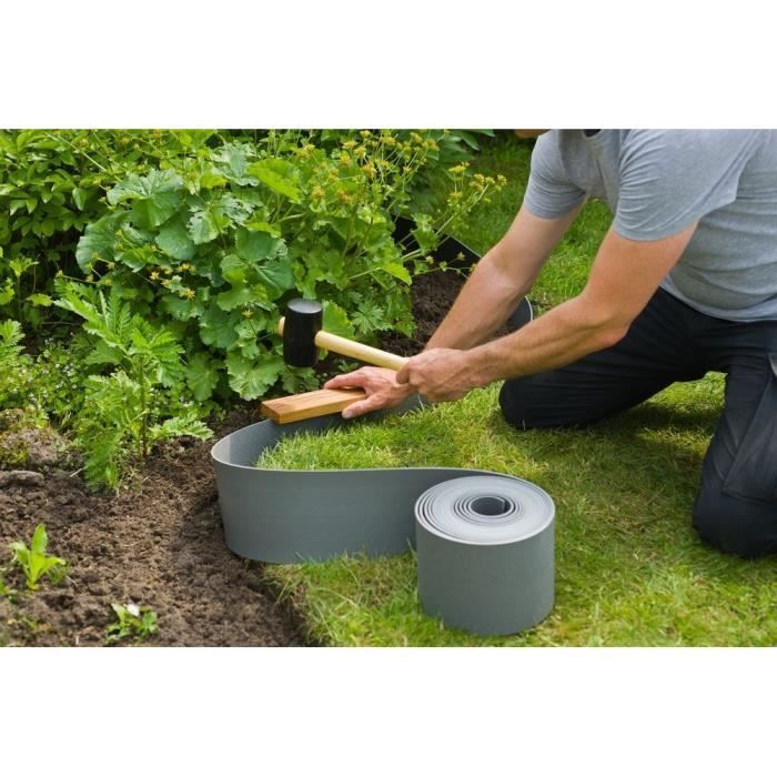 Nature Garden Border - Polyethylene - Thickness 3 mm - Gray - H7.5 cm x 10 m