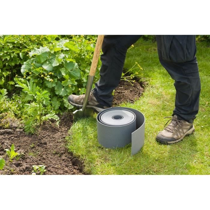 Nature Garden Border - Polyethylene - Thickness 3 mm - Gray - H7.5 cm x 10 m