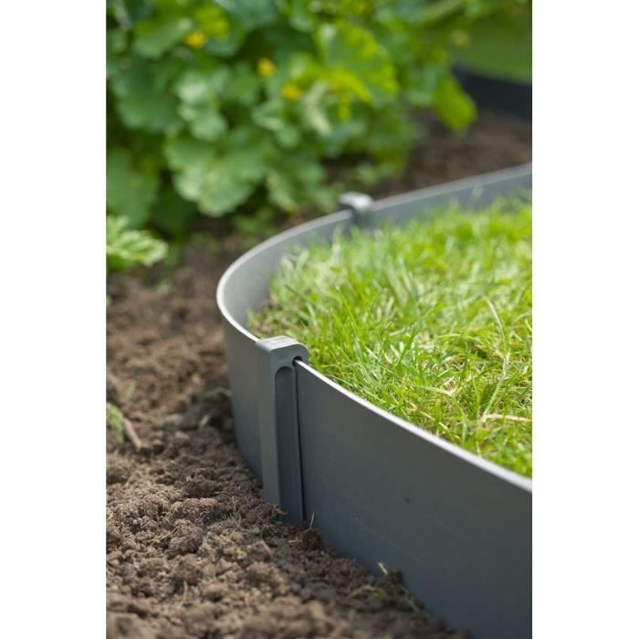 NATURE Lot of 10 anchors for garden border - Polypropylene - Gray - H19.5 x 1.9 x 1.8 cm