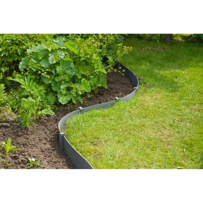 NATURE Lot of 10 anchors for garden border - Polypropylene - Gray - H19.5 x 1.9 x 1.8 cm