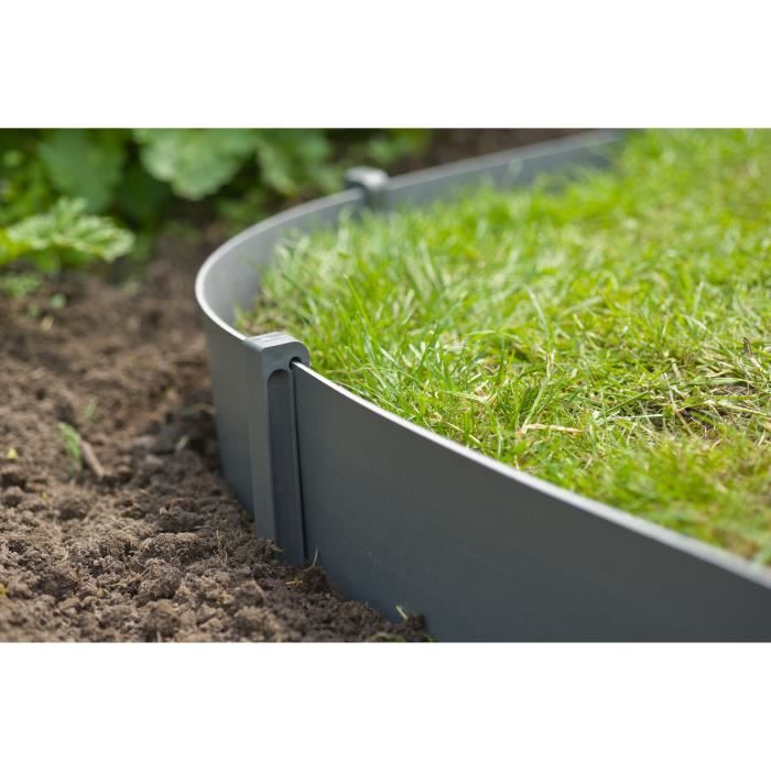 NATURE Lot of 10 anchors for garden border - Polypropylene - Gray - H19.5 x 1.9 x 1.8 cm