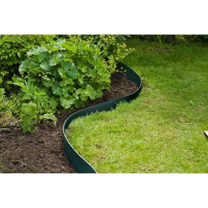 Nature Polypropylene garden border - Thickness 3 mm - H 15 cm x 10 m - Green