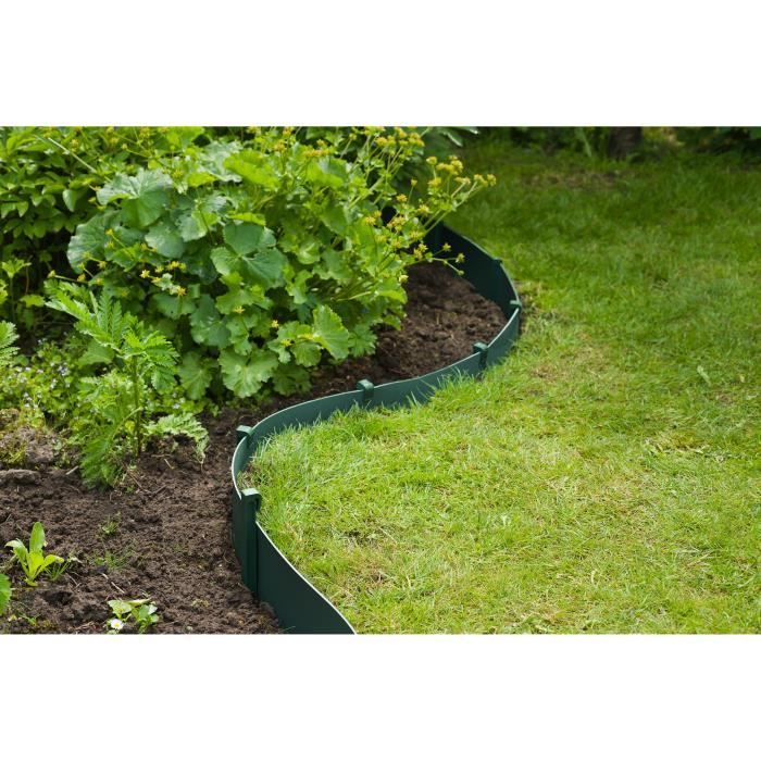 Nature Polypropylene garden border - Thickness 3 mm - H 15 cm x 10 m - Green
