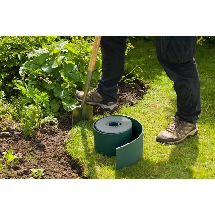 Nature Polypropylene garden border - Thickness 3 mm - H 15 cm x 10 m - Green