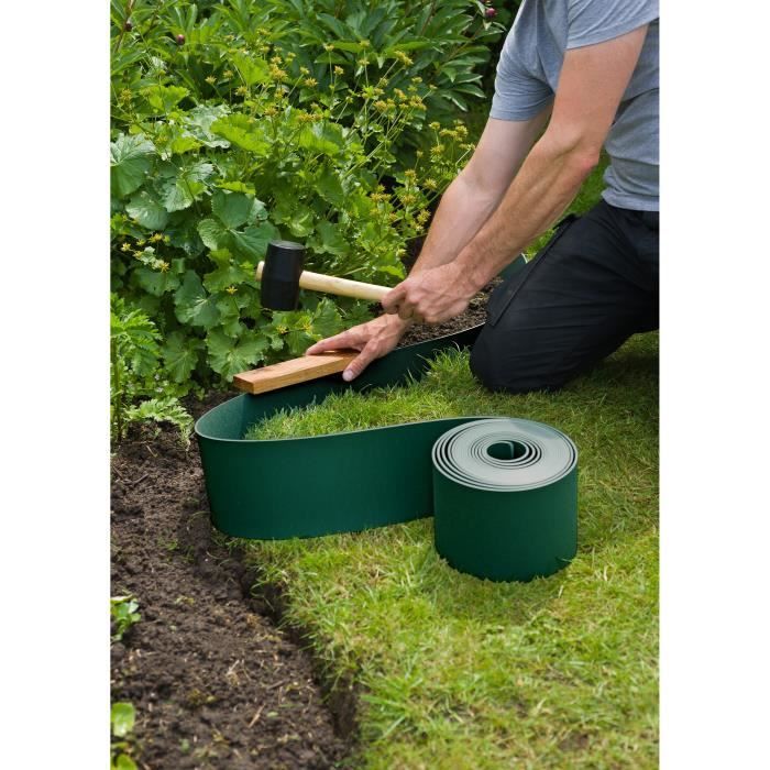 Nature Polypropylene garden border - Thickness 3 mm - H 15 cm x 10 m - Green