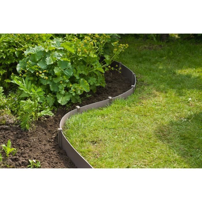 NATURE Polypropylene garden border - Thickness 3 mm - H 15 cm x 10 m - Beige taupe