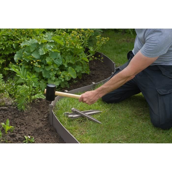 NATURE Polypropylene garden border - Thickness 3 mm - H 15 cm x 10 m - Beige taupe