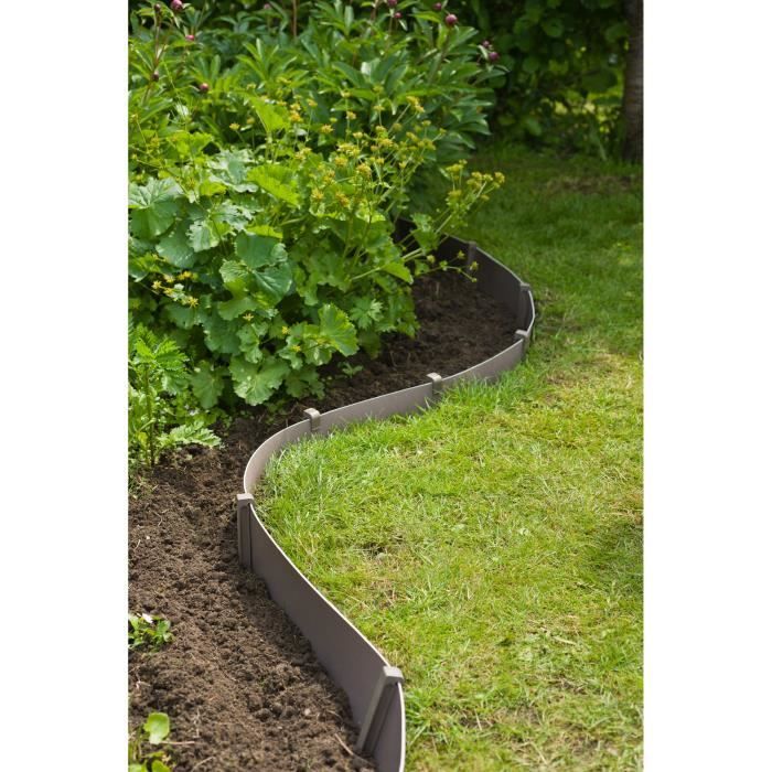 NATURE Polypropylene garden border - Thickness 3 mm - H 15 cm x 10 m - Beige taupe