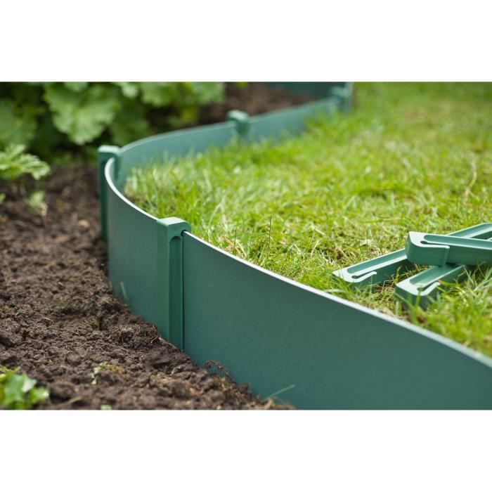 Nature sachet of 10 anchors for polypropylene garden border - H 26.7 x 1.9 x 1.8 cm - green