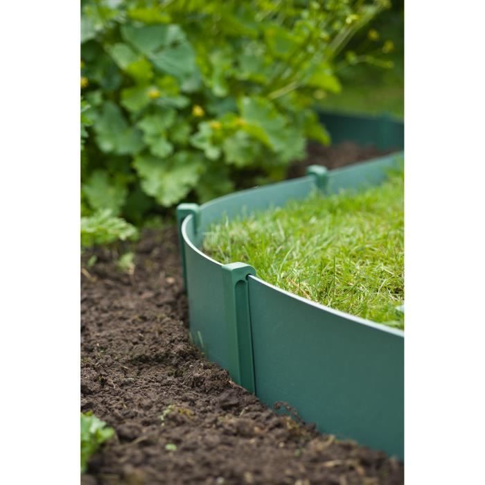 Nature sachet of 10 anchors for polypropylene garden border - H 26.7 x 1.9 x 1.8 cm - green