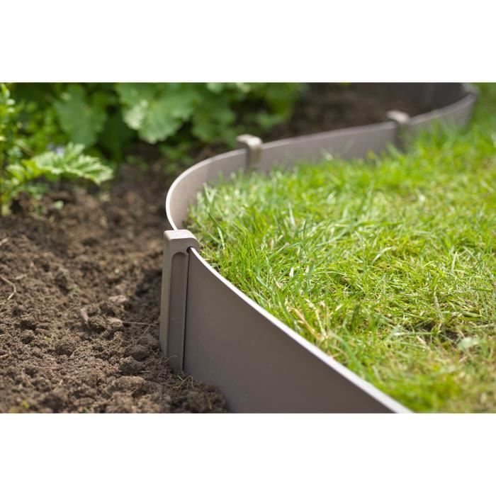 Nature sachet of 10 anchors for polypropylene garden border - H 26.7 x 1.9 x 1.8 cm - beige taupe