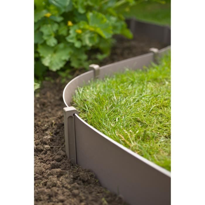 Nature sachet of 10 anchors for polypropylene garden border - H 26.7 x 1.9 x 1.8 cm - beige taupe