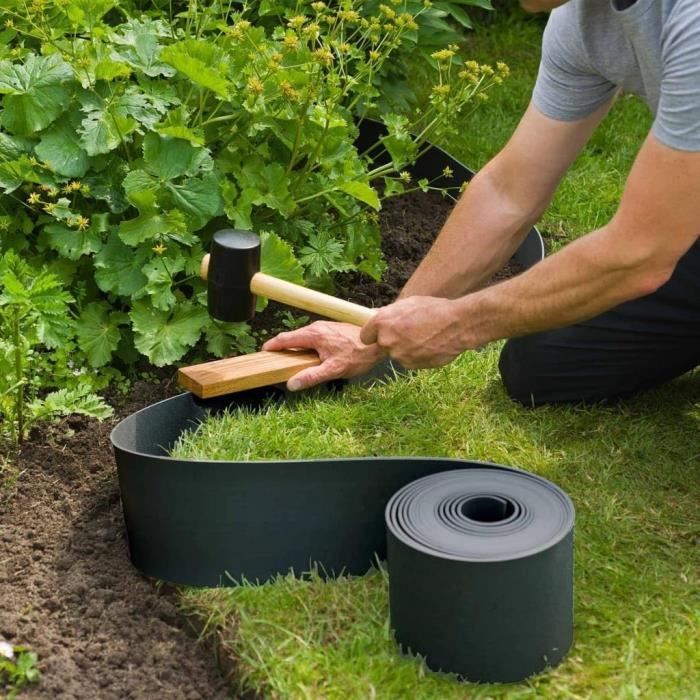 NATURE Polypropylene garden border - Thickness 3 mm - H 15 cm x 10 m - Black