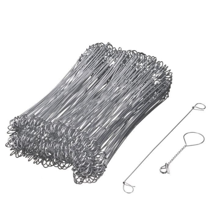NATURE Lot of 200 Galvanized steel buckle ties for wire twisting machine - (L16 cm x Ø1 mm)