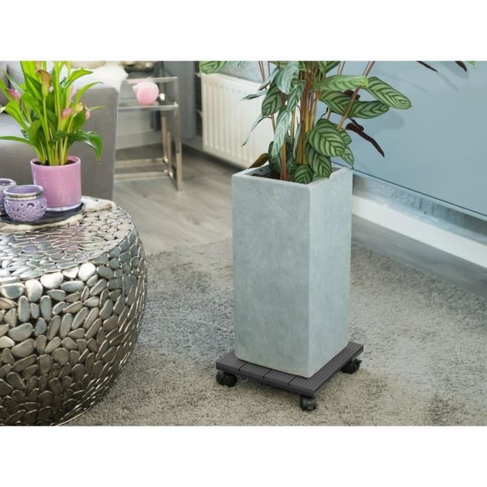 NATURE Roller table for plants - Composite wood - H7 x 30 x 30 cm