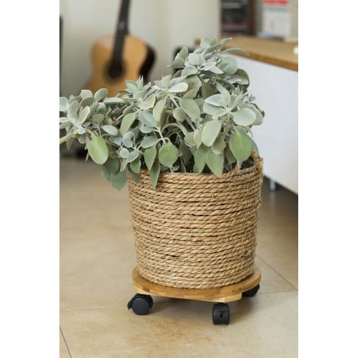 NATURE Roller table for plants - Bamboo composite - H8 x Ø30 cm