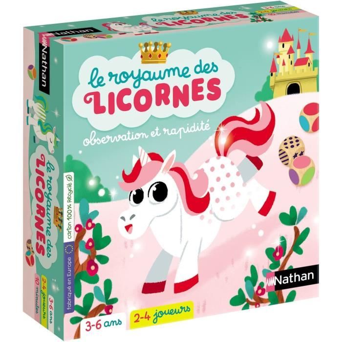 The Kingdom of Unicorns - Family and Children's Board Games - From 3 to 6 Years Old - 2 to 4 Players - Nathan